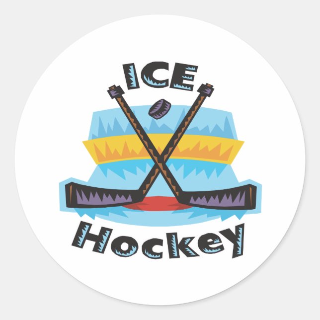Ice Hockey Classic Round Sticker (Front)