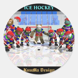 Ice hockey classic round sticker