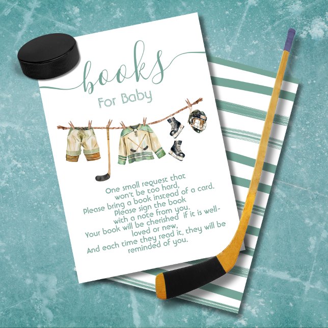 Ice Hockey clothesline Books for baby Invitation (Creator Uploaded)