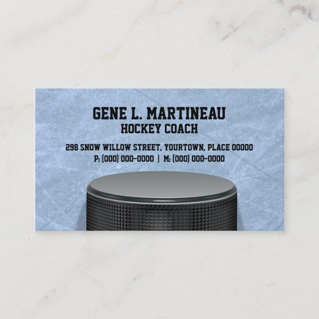 Ice Hockey Coach Business Card (Front)
