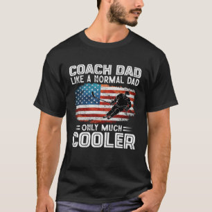 Ice Hockey Coach Dad Hockey Players USA Flag T-Shirt