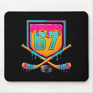 Ice Hockey Drip Number 67 Ice Hockey Player  Mouse Pad