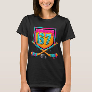 Ice Hockey Drip Number 67 Ice Hockey Player  T-Shirt