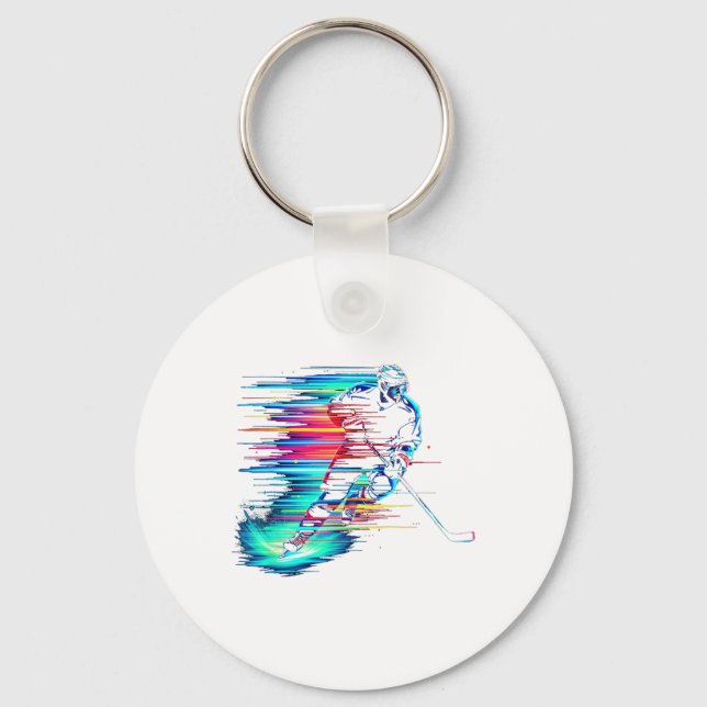 Ice Hockey Dynamic  Key Ring (Front)