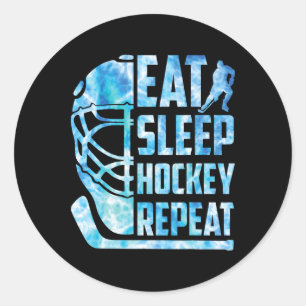 Ice Hockey Eat Sleep Hockey Repeat Funny Youth Boy Classic Round Sticker