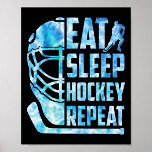 Ice Hockey Eat Sleep Hockey Repeat Funny Youth Boy Poster
