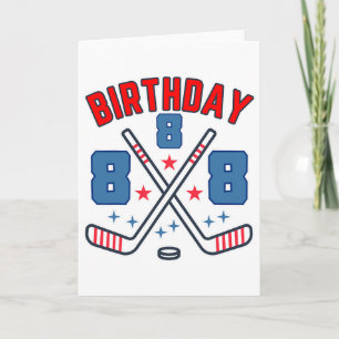 Ice Hockey Eight Birthday Boy 8th Party Boys Age 8 Card