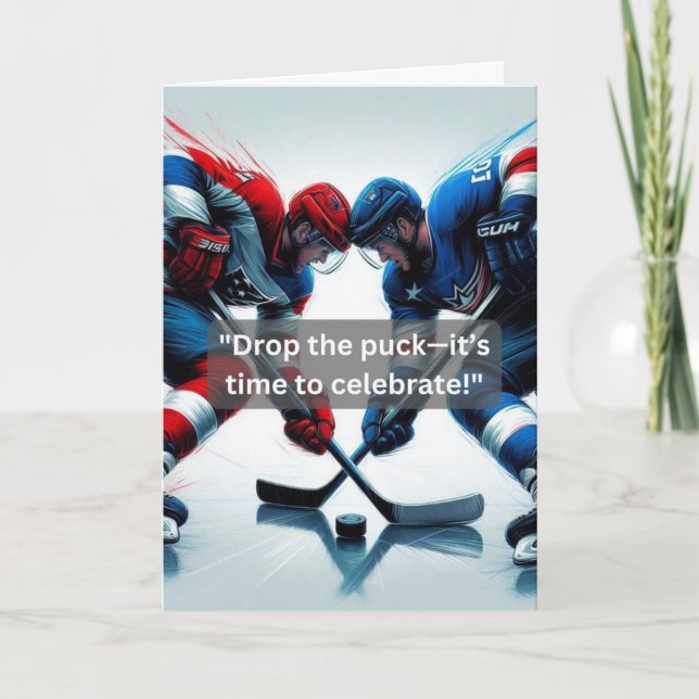 Ice Hockey Faceoff for Fun Team Card (Front)