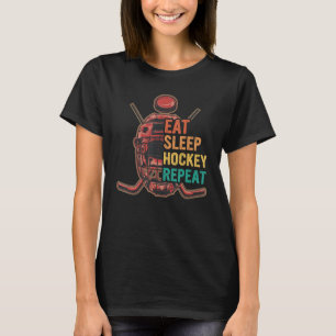 Ice Hockey Fan Sports Goalie Eat Sleep Hockey Rep T-Shirt