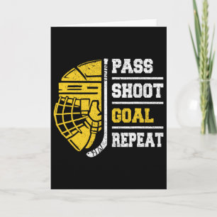 Ice Hockey For Boys, Men P Shoot Goal Repeat Hocke Card