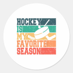 Ice Hockey For Men Women Kids Hockey Is My Favorit Classic Round Sticker