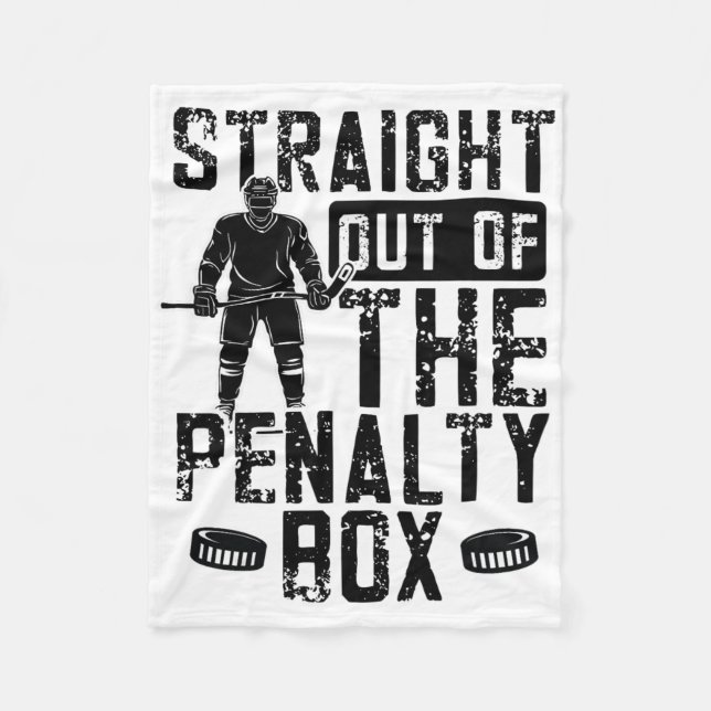 Ice Hockey Funny Penalty Box  Fleece Blanket (Front)