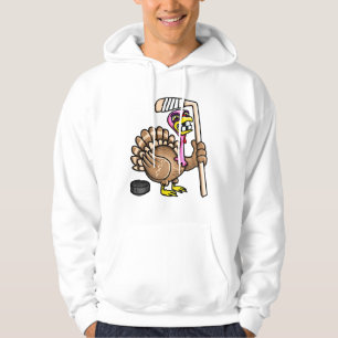 Ice Hockey Funny Thanksgiving Turkey fall session Hoodie