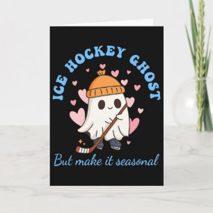 Ice Hockey Ghost But Make It Seasonal Funny Sports Card