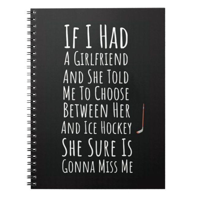Ice Hockey Gift Ideas Keepsake Sports Team Player Notebook (Front)