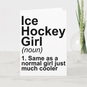 Ice Hockey Girl Definition Card