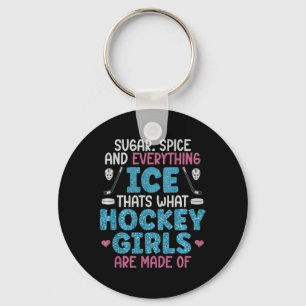 Ice Hockey Girls Field Hockey Women Saying Comfort Key Ring