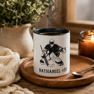 Ice Hockey Goal Keeper Monogram Mug