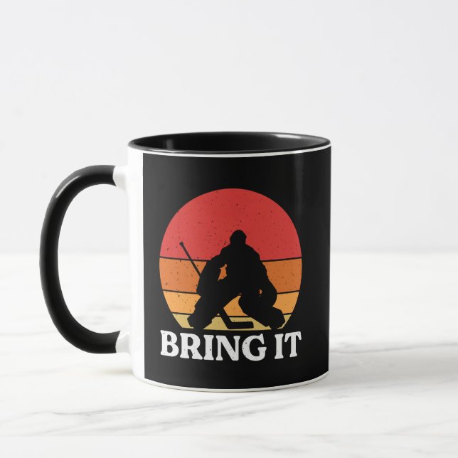 Ice Hockey Goalie Bring It Mug (Left)