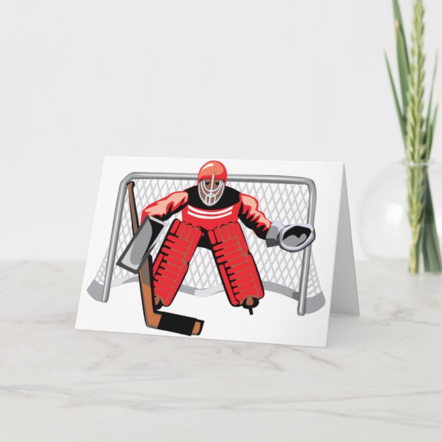 Ice Hockey Goalie Greeting Cards (Front)