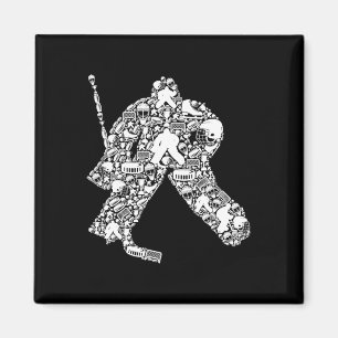 Ice Hockey Goalie Hockey Player Men Kids Boys Yout Magnet