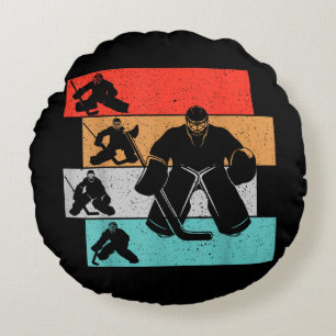 Ice Hockey Goalie Hockey Player Round Cushion