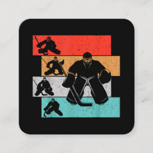 Ice Hockey Goalie Hockey Player Square Business Card