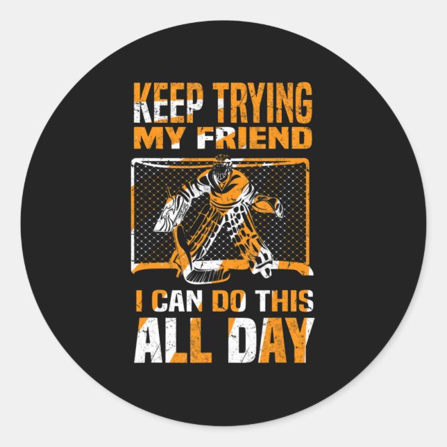 Ice Hockey Goalie I Ice Hockey Player Goalie I Hoc Classic Round Sticker (Front)