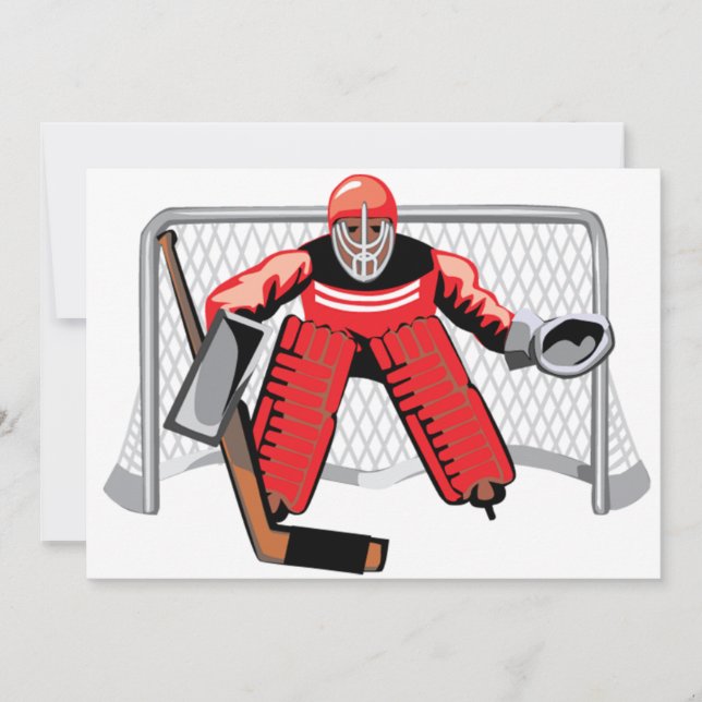 Ice Hockey Goalie Invitations (Front)