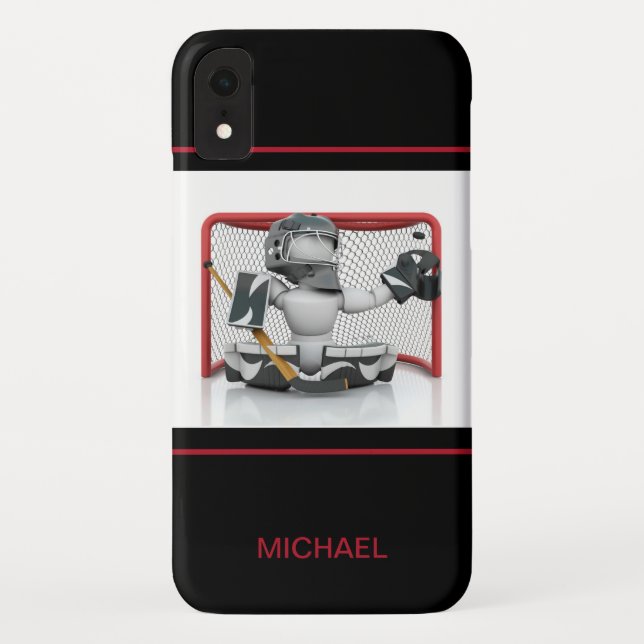 Ice Hockey Goalie Personalised Name | Sport Case-Mate iPhone Case (Back)
