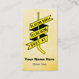 Ice Hockey Goalie Quote Business Cards Template