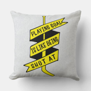 Ice Hockey Goalie Quote Throw Pillow