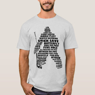 Ice Hockey Goalie Text Art T Shirt