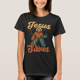 Ice Hockey Goalie Vintage Goalkeeper Jesus Jesus S T-Shirt