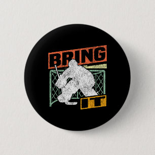 Ice Hockey Goalie Vintage Goalkeeper Retro Bring I 6 Cm Round Badge