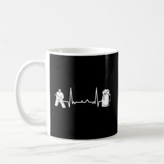 Ice Hockey Goalkeeper Goaltender - Heartbeat Ekg G Coffee Mug