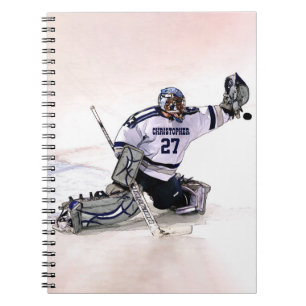 Ice Hockey Goalkeeper With Your Name Drawing Spiral Notebook