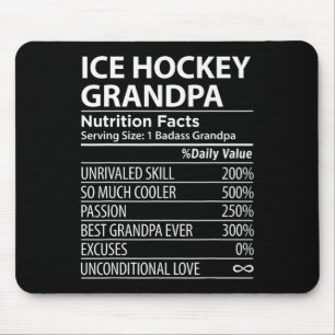 Ice Hockey Grandpa Nutrition Facts Ice Hockey Gran Mouse Pad