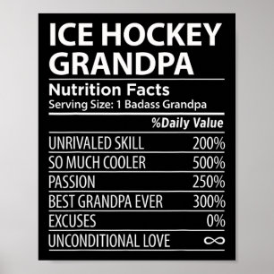 Ice Hockey Grandpa Nutrition Facts Ice Hockey Gran Poster