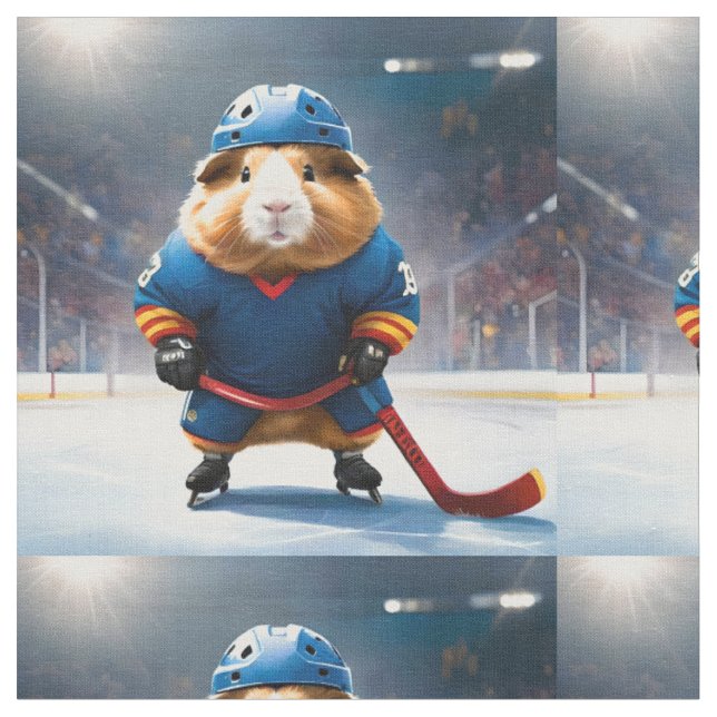 Ice Hockey Guinea Pig, Fabric (Close Up)