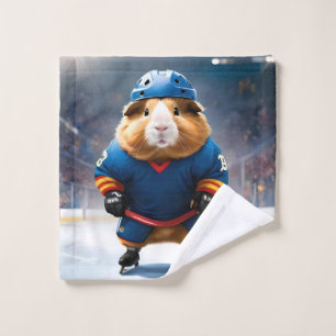 Ice Hockey Guinea Pig, Wash Cloth