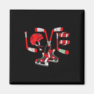 Ice Hockey Heart Valentines Day Love Gifts Boys Gi Magnet