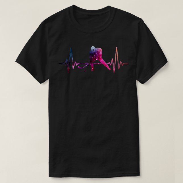 Ice Hockey Heartbeat galaxy T-Shirt (Design Front)