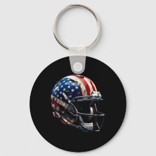 Ice Hockey Helmet Us Patriotic American Flag Men Key Ring