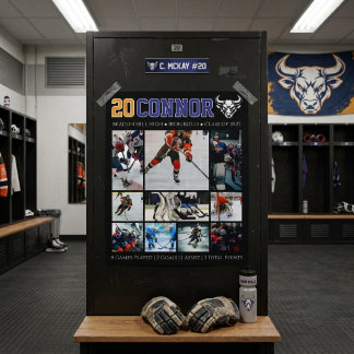 Ice Hockey High School Senior Custom Photo Collage Poster