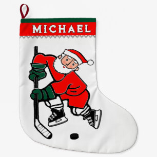 Ice Hockey Holiday Gift Large Christmas Stocking