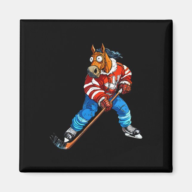 Ice Hockey Horse  Magnet (Front)