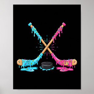 Ice Hockey Ice Cream Drip Sport Players Gaming Spr Poster