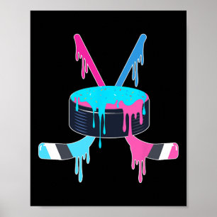 Ice Hockey Ice Cream Drip Sprinkles Ice Hockey Pla Poster
