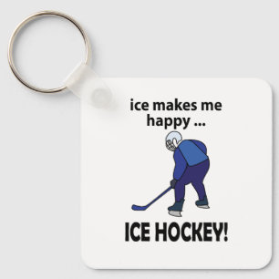 Ice Hockey Ice Makes Me Happy Ice Hockey Key Ring